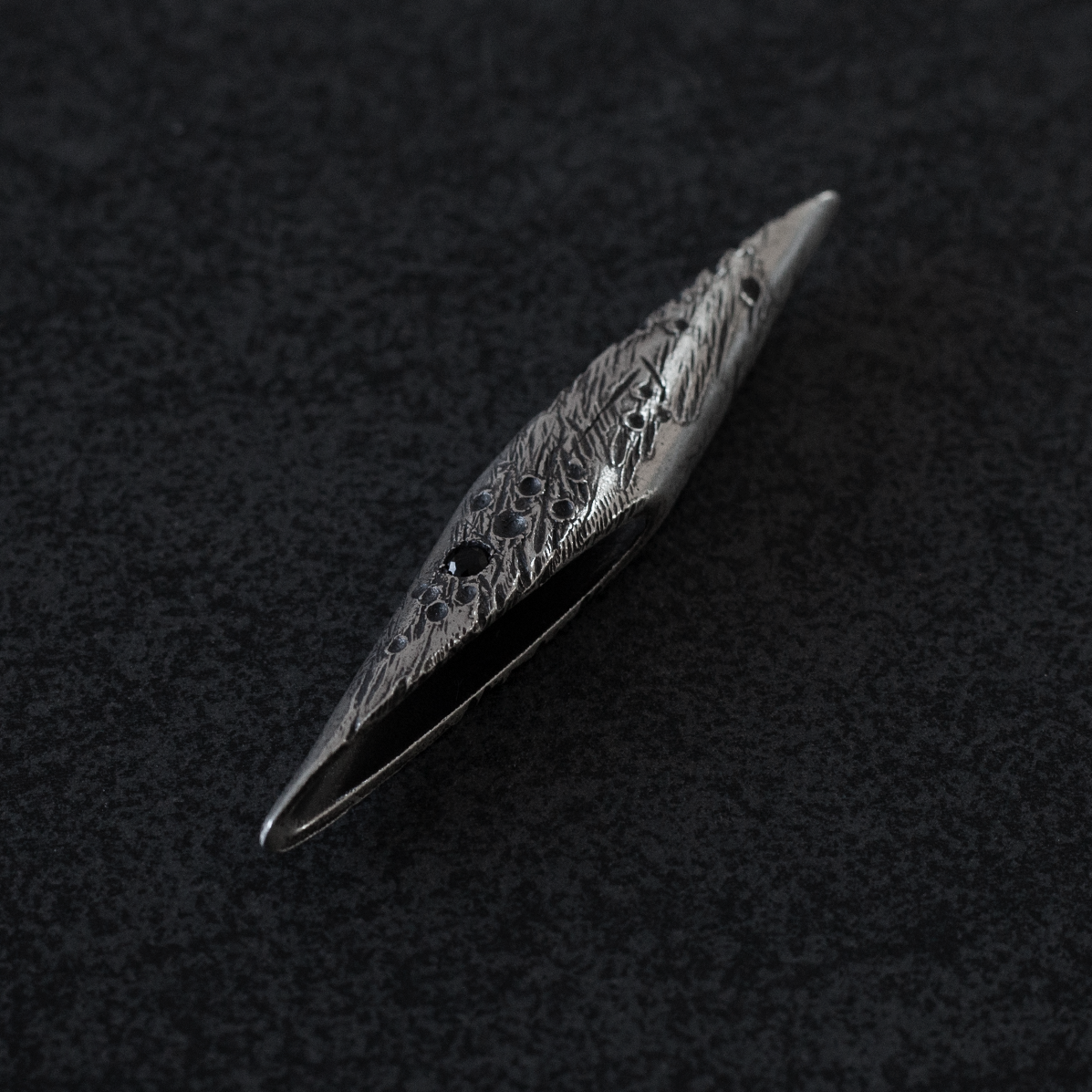 Paris silver pendant only with black diamond, CDG