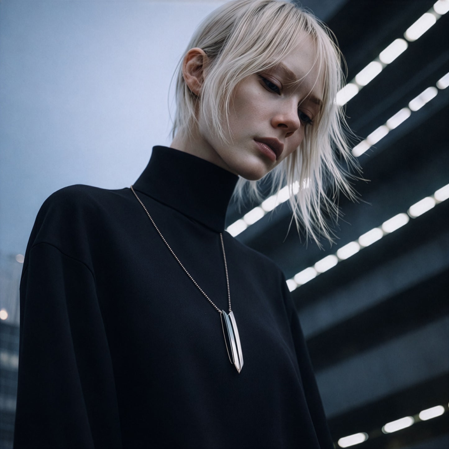 Beijing usb pendant necklace in silver, PEK