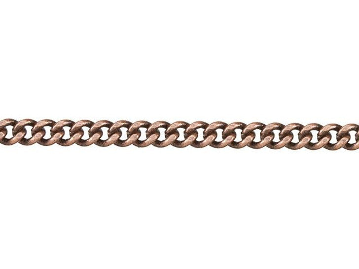 2MM flat curb chain in brass