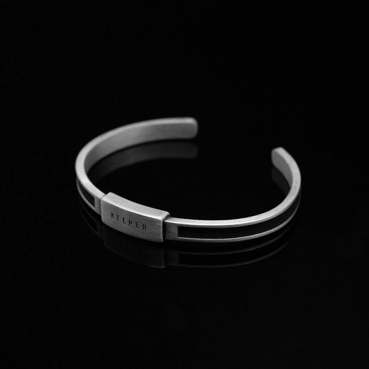 Budapest thin cuff bracelet in silver, BUD